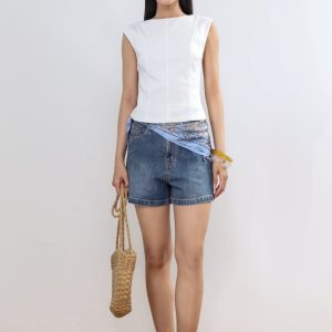 Quần Short Jean Lưng Cao
