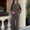 Quần ống rộng cạp liền